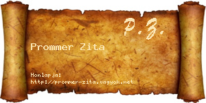 Prommer Zita névjegykártya