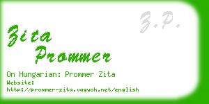 zita prommer business card